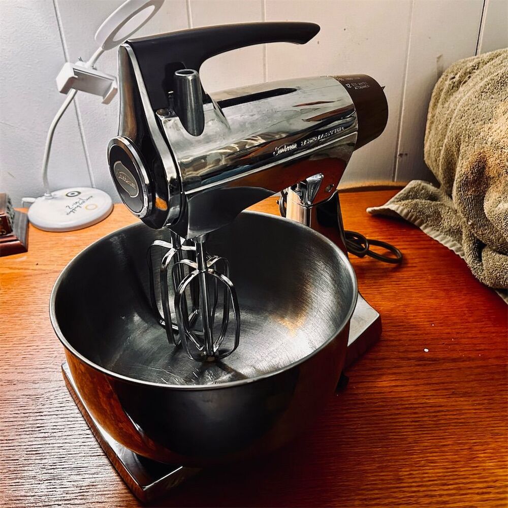 Vintage Sunbeam Mixmaster Stand Mixer Black Chrome Original